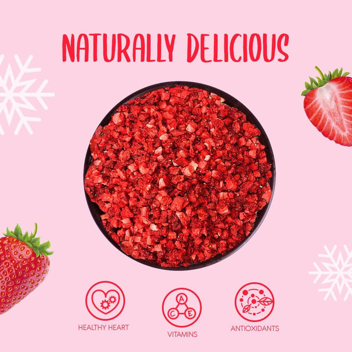 Căpșuni liofilizate bucăți 100g - Căpșuni liofilizate Produse deshidratate Naty Shop