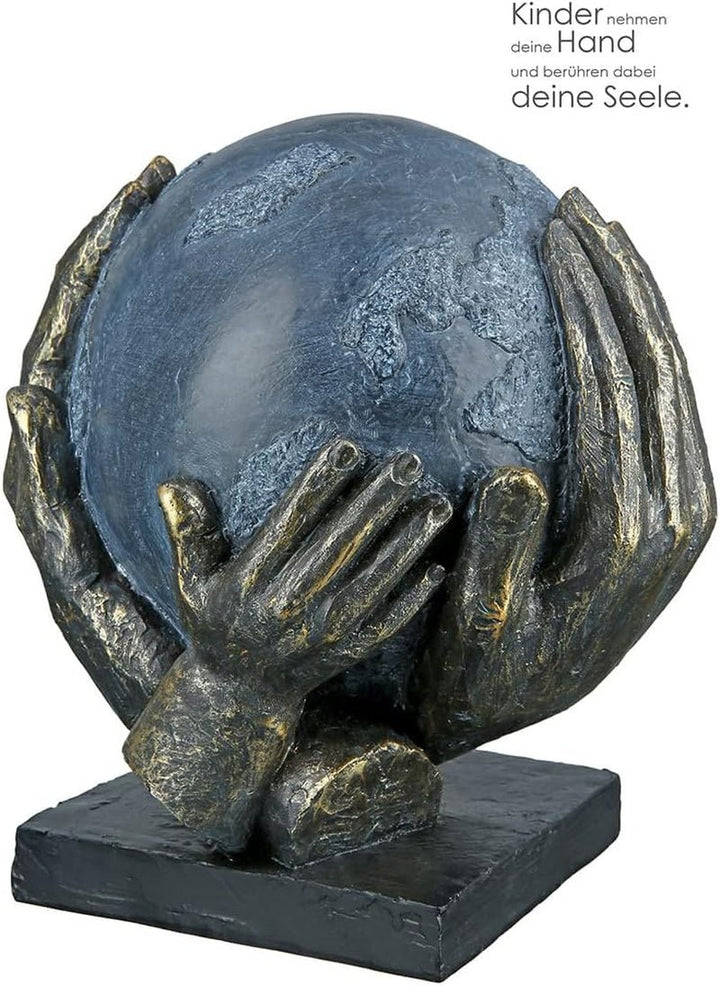 Casablanca design modern GILDE Deco Sculptură Figura Salvați lumea - Glob în mâini - Înălțime 19 cm Statuete si sculpturi Naty Shop