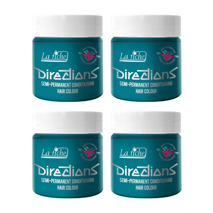 Culoare de păr semipermanentă Directions 100 ml cutie 4 pack (Pillarbox Red) Vopsea pentru par Naty Shop Turcoaz 100 Ml (pachet de 4)