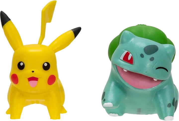 Pokémon PKW3586 - Battle Figure Pack - Pikachu și Schiggy, figuri oficiale detaliate, 5 cm fiecare