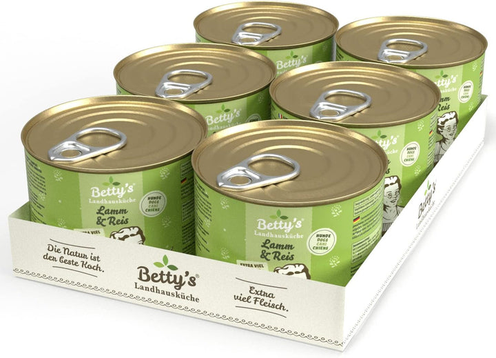 Betty'S Landhausküche cutie de hrană umedă pentru pisici, Fără cereale, Cea mai bună calitate, Carne de înaltă calitate, Gently cooked, Potrivit pentru toate rasele de pisici, Pui și fazan cu ulei de borangic 6 X 200 G