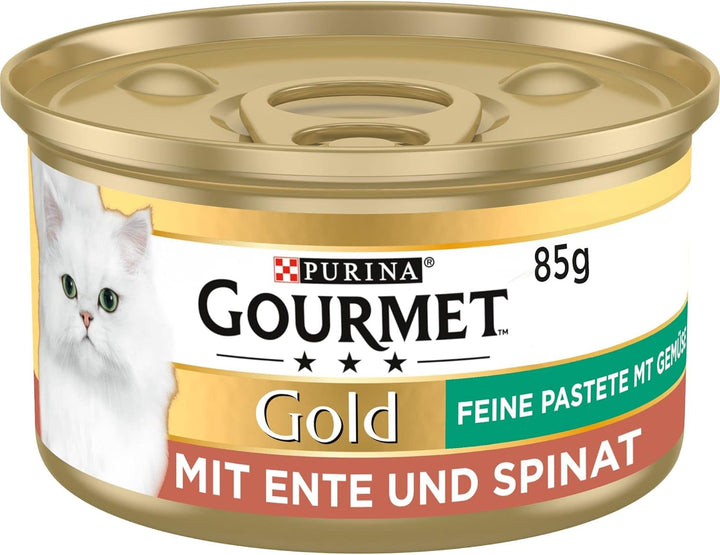 Gourmet Gold Fine Pâté With Vegetables Hrană umedă pentru pisici, cu păstrăv și roșii, 12Pack (12 X 85G)