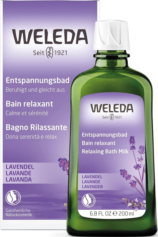 WELEDA BIO, baie de sănătate cu cosmetice naturale cu ulei de lavandă reală pentru a calma simțurile și pentru un somn bun, 200 ml