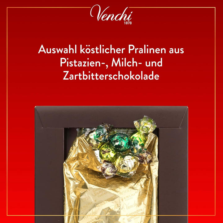 – Weihnachtskollektion – Geschenkbox Mit Verschiedenen Perlen-Pralinen, 230 G – Mit Ganzen Haselnüssen Und Pistazien – Geschenkidee – Glutenfrei