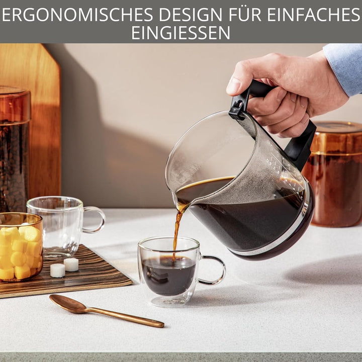 Cafetiera cu filtru Krups T8, 850 Watt, Oprire automată, 8-12 cești, Capacitate 1 litru, Filtru permanent, Comutator on/off iluminat, Ușor de utilizat, Negru, KM4689