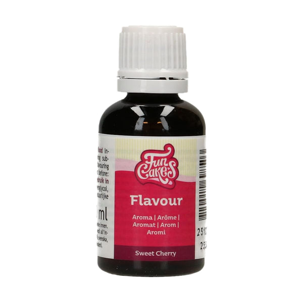 Funcakes Flavours Süße Kirsche Lebensmittel Aroma Flüssig - 30 Ml - Intensives Aroma - Alkoholfrei Und Halal - Lebensmittelaroma Geschmack Für Backen, Glasuren, Teigen, Eiscreme Und Soßen