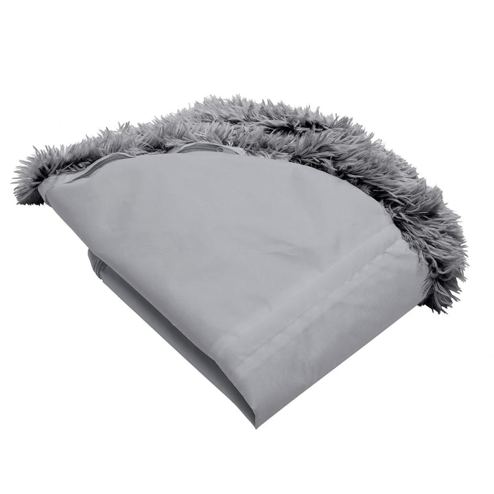 Pat pentru pisici de interior, lavabil, cu role de gât detașabile, pentru animale de companie de până la 4,1 kg – Covoraș de pluș cu imprimeu de diamant – Gri, mărimea S