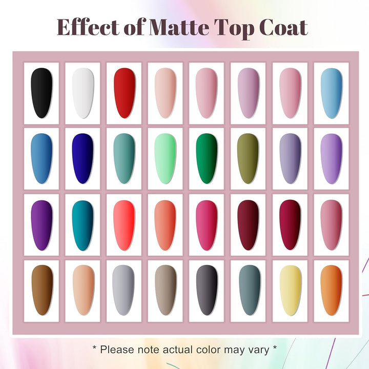 JODSONE 36-Teiliges Gel-Nagellack-Set, 32 Farben, Gel-Nagellack-Set, Basislack, Glänzend, Matt Und Glitzernder Decklack, Nagellack-Set, Grün, Blau, Rot, Rosa, Kollektion, Geschenke Für Frauen