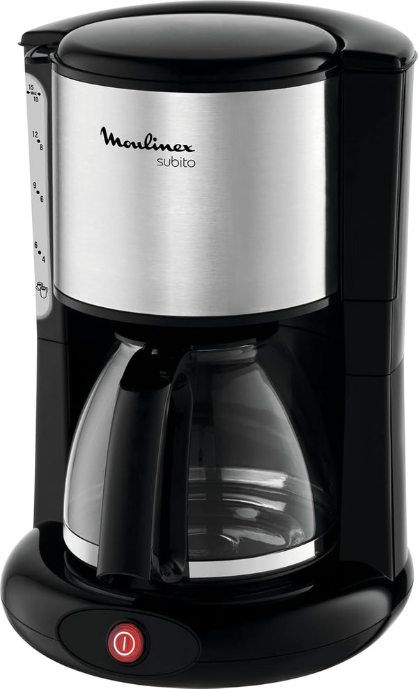 FG360811 Espressor Subito din sticlă, oțel inoxidabil mat, negru, 15 cești