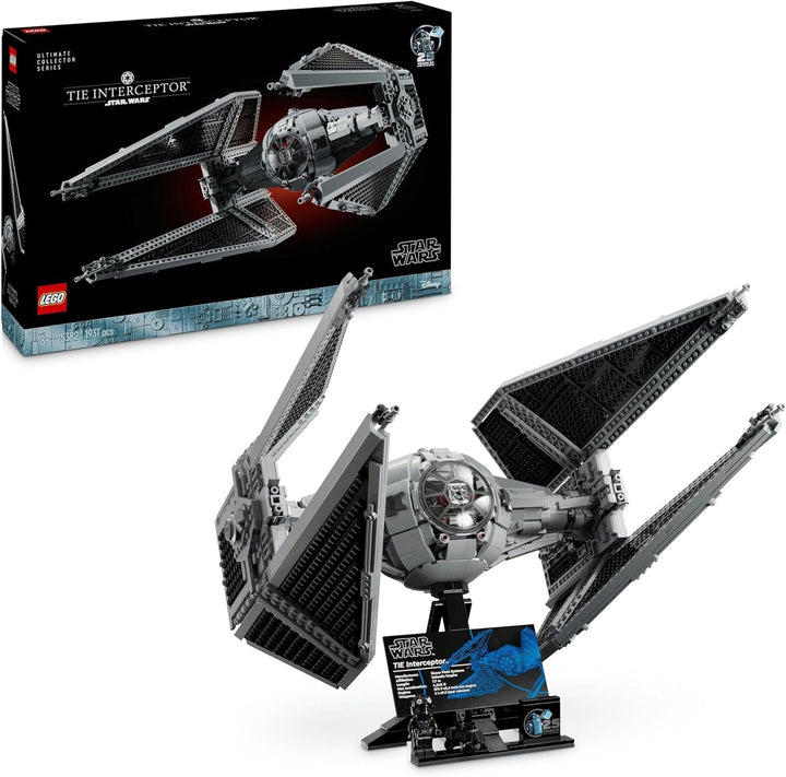 LEGO Star Wars Tie Interceptor, set de construcție creativă din seria Ultimate Collector pentru adulți, model de cărămidă Starfighter, cadou pentru fani, piesă de colecție, set Ucs 75382