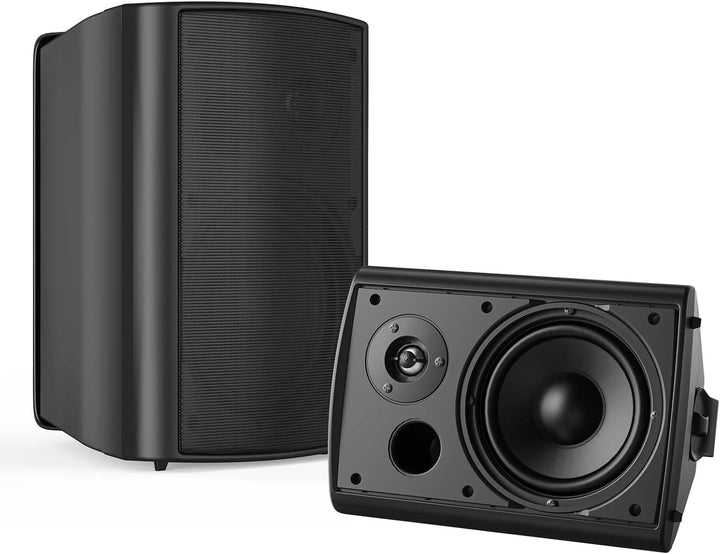 STUDIOFINIX 6,5 Zoll 400 Watt Wasserdicht Außenlautsprecher Outdoor-Lautsprecher Bluetooth Wandhalterung Lautsprecher Wasserdicht Wetterfest Für Patio Garage Home Outdoor (Schwarz)