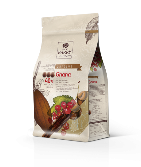 Ciocolata cu Lapte 40 % Ghana, 1 Kg, Cacao Barry Materii Prime Profesionale Naty Shop
