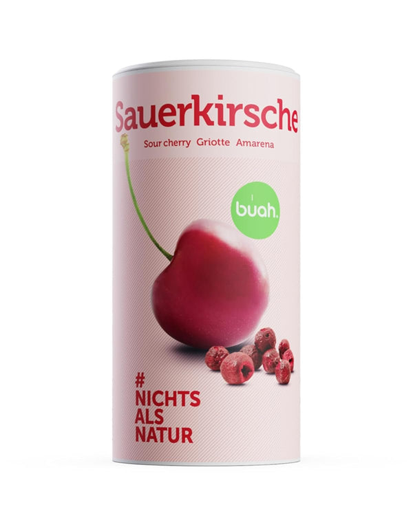 Cireșe amare liofilizate BUAH® | Cireșe amare întregi ca gustare sau pentru muesli | Înlocuitor ideal pentru bomboane | Vegan și fără zahăr adăugat | 135g Produse deshidratate Naty Shop Titlu implicit