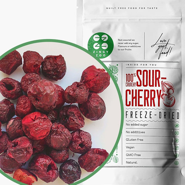 Cireșe liofilizate | Cireșe acre uscate | Fructe liofilizate | Fructe uscate liofilizate | Fructe liofilizate Cireșe uscate | Fur Smoothie Fructe liofilizate (90g) Produse deshidratate Naty Shop 90 G (1 pachet)