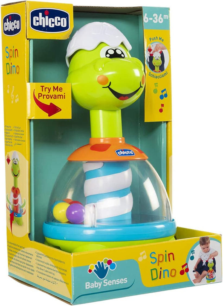 Rotitor Chicco Dino, rotitor cu bile colorate, mâner și oglindă centrală pentru jocuri de lumină, cadou pentru bebeluși și copii de la 6 luni la 3 ani Jucarii Bebe Naty Shop