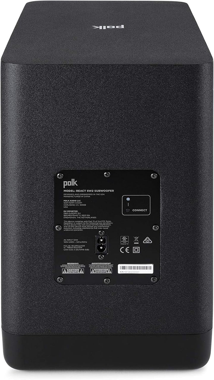 Polk Audio React Sub, Kabelloser Subwoofer Für Die Polk React Soundbar