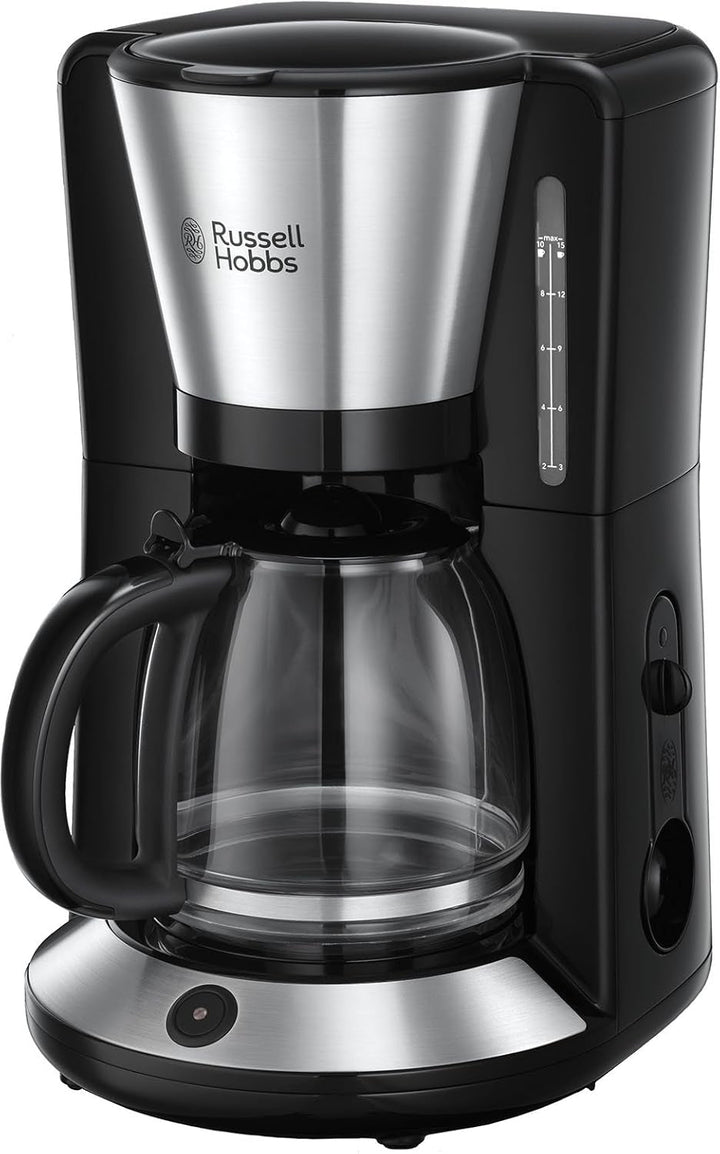 Russell Hobbs 24033-56 Victory Cafetier digital din sticlă, oțel inoxidabil, 1,25 litri, culoare crem