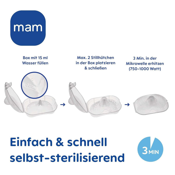 MAM Stillhütchen Größe S (Ø 17 Mm) Im 2Er-Set, Extra Weiche Brusthütchen Zum Schutz Beim Stillen, Brustwarzenschutz Für Maximalen Hautkontakt Zwischen Mutter Und Kind