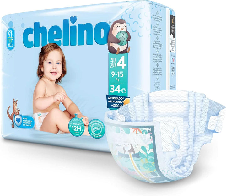 Chelino Kinderwindeln Größe 4 (9-15Kg), 34 Stück