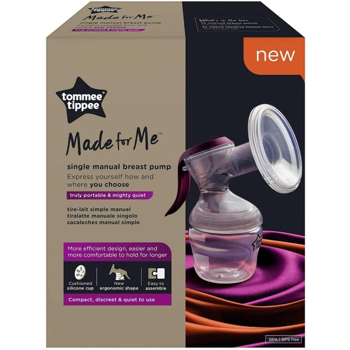 Tommee Tippee „Made for Me“ Manuelle Brustmilchpumpe, Ergonomischer Handgriff, Bpa-Frei, Transparent