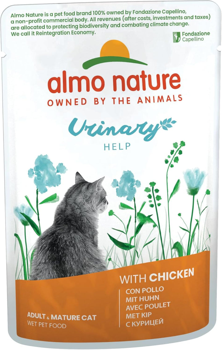 Almo Nature Holistic Urinary Help - hrană umedă pentru pisici adulte - cu pui - 70G, pachet de 30