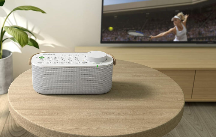 Sony Difuzor TV portabil fără fir pentru persoanele cu deficiențe de auz și vârstnici - alb (SRSLSR200.CE7), mărime unică