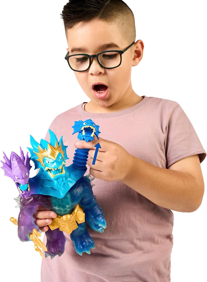 Heroes of Goo Jit Zu Deep GOO Sea King Hydra figurină cu putere de slime 3 în 1, 3 capete și efecte luminoase și sonore