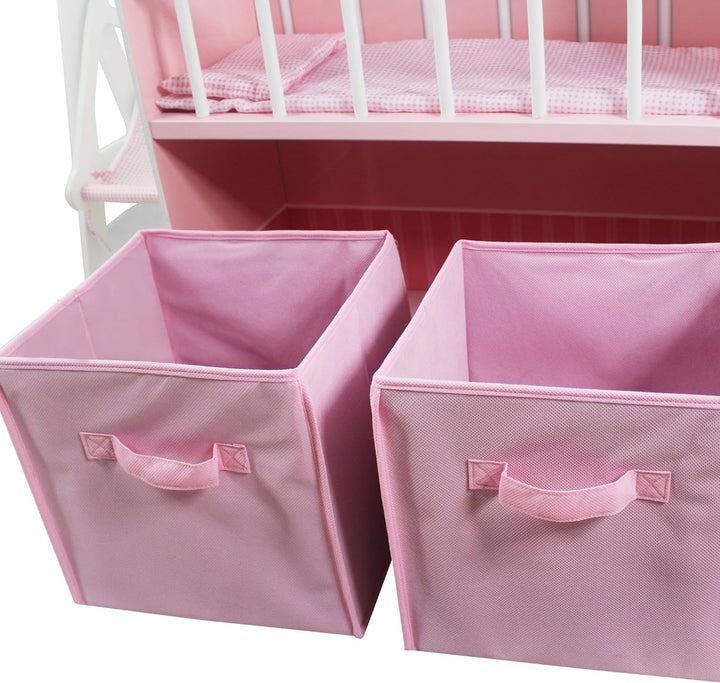 Olivia's Little World 2 En 1 Casă de păpuși și stație de schimbare Masa de schimbare Playset pentru păpuși din lemn cu scaun înalt TD-11460A