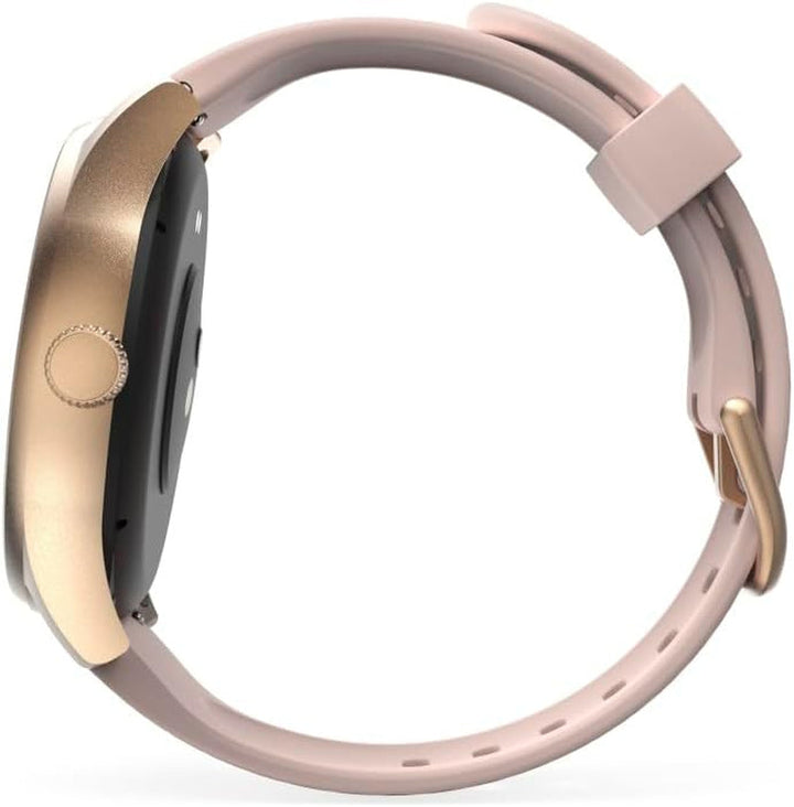Hama Smartwatch (ecran color de 1,38", funcție telefon, Whatsapp, e-mailuri etc., asistent vocal, rezistent la apă, monitor de somn, 100 de sporturi + ritm cardiac, oxigen din sânge, calorii etc.) rosé