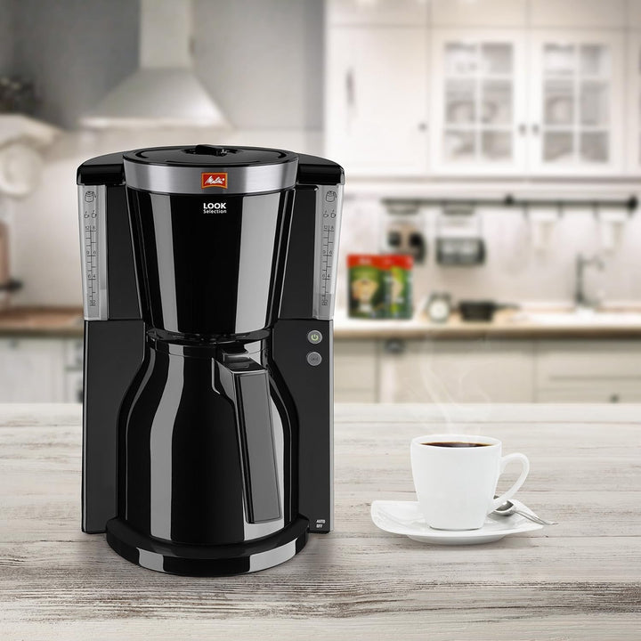 Melitta Look Therm Selection - Espressor cu filtru - Cu termos - Anti-picurare - 8 cești - Negru (1011-12)