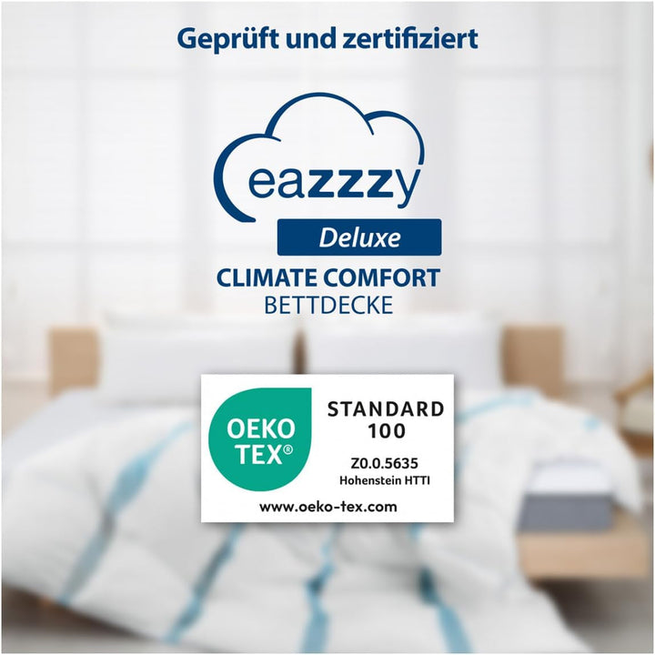Plapumă Genius Eazzzy Climate Comfort 155 X 220 Cm, Etanșă la fibre, Plapumă ușoară pentru toate anotimpurile, Plapumă respirabilă, Temperatură plăcută pentru somn, Plapumă pentru toate anotimpurile Plapumi si pilote Naty Shop