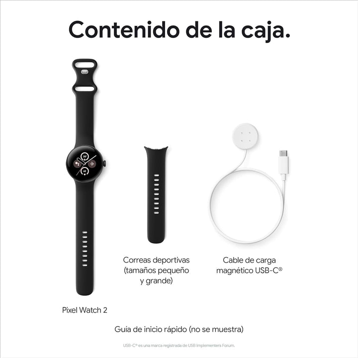 Google Pixel Watch 2 cu monitorizarea ritmului cardiac Fitbit, gestionarea stresului și securitate, smartwatch Android, carcasă din aluminiu negru mat, obsidian, WLAN
