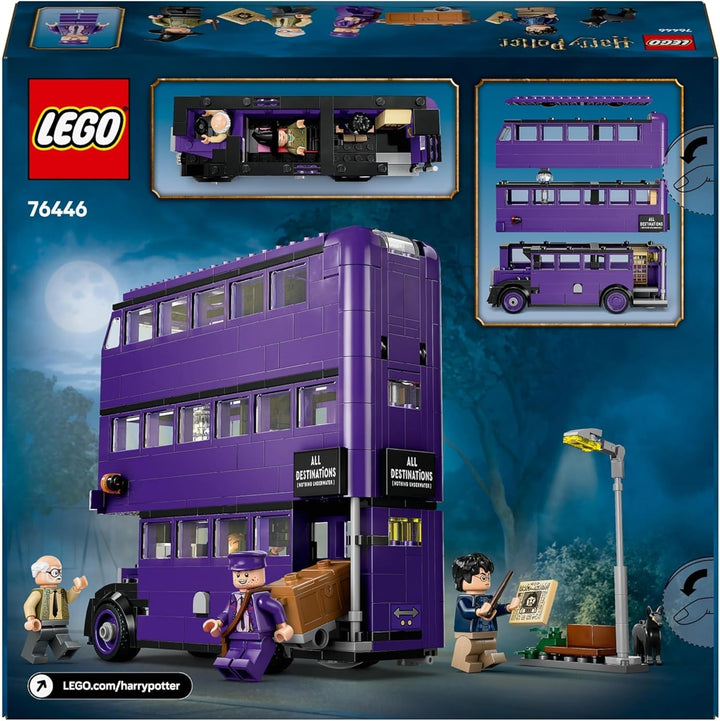 LEGO Harry Potter Adventures With The Travelling Knight, set de construcție cu 5 minifigurine, inclusiv Ernie Prang, Stan Shunpike & Padfoot, jucărie de autobuz pentru fanii lumii vrăjitorilor, băieți și fete de la 8 ani 76446