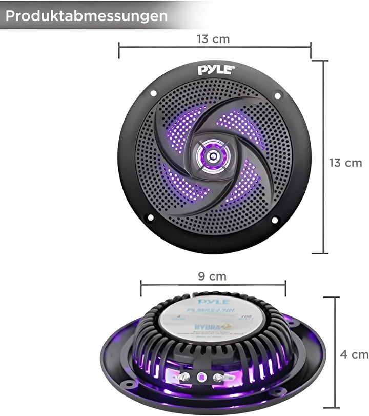 Pyle Outdoor Lautsprecher Boxen– Outdoor Speaker– Outdoor Box Wasserdicht 100Wt, 2-Wege Lautsprecher Passiv Mit Led-Lichtern, Standardisierte Aufbaulautsprecher Leicht Installierbar Mit Magnetstruktur
