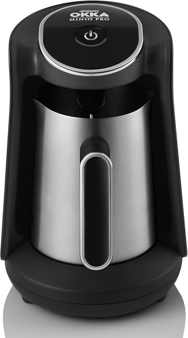Cafetieră turcească Arzum OKKA Minio, aparat Mocha, 1-4 căni, cană din oțel inoxidabil de 300 ml, protecție la preaplin, sistem inteligent de preparare, cană lavabilă, 480 W, crom