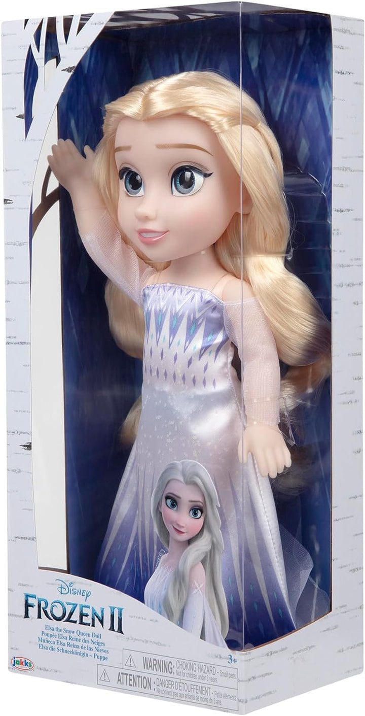 Disney Frozen 2 ELSA The Snow Queen Doll - 35 cm înălțime, păpușă mobilă în rochie de modă iconică și cu păr lung care curge pentru distracție suplimentară în timpul jocului, pentru fete cu vârsta de 3 ani și peste, 214894