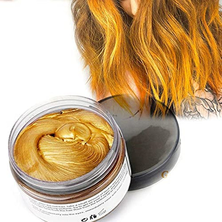 Culoarea părului Ceară de păr Vopsea de păr instantanee De unică folosință Noroi de păr Natural Hairstyle Cream Unisex Temporar Modelare Compound Pomadă Gri Vopsea pentru par Naty Shop Aur