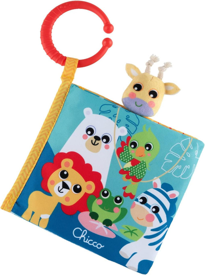 Chicco Easy Grab Turtle Toy, jucărie moale pentru bebeluși cu clopoțel, oglindă, inel din plastic și mărgele, ușor de prins, promovează dezvoltarea abilităților tactile și vizuale, 0-18 luni Jucarii Bebe Naty Shop Cartea animalelor