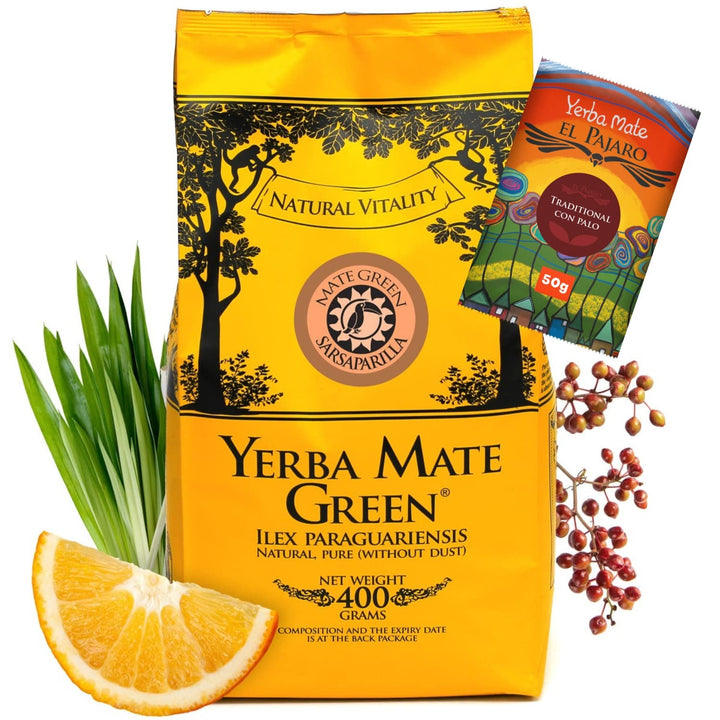 , Ceai Mate „Absint” 400 G Cu mentă, fructe de fenicul, iarbă de pelin | Ceai Mate brazilian de cea mai înaltă calitate, 1 bucată (pachet de 1)