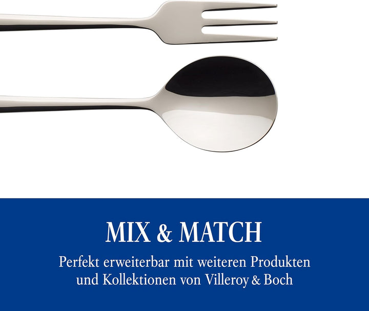 Villeroy & Boch – Daily Line Specials Spaghetti Besteck Set 4 Teilig Spülmaschinenfest, Pastabesteck, Mit Spaghettigabel / Nudelgabel Und Spaghettilöffel / Nudellöffel, Gabel Und Löffel, Edelstahl