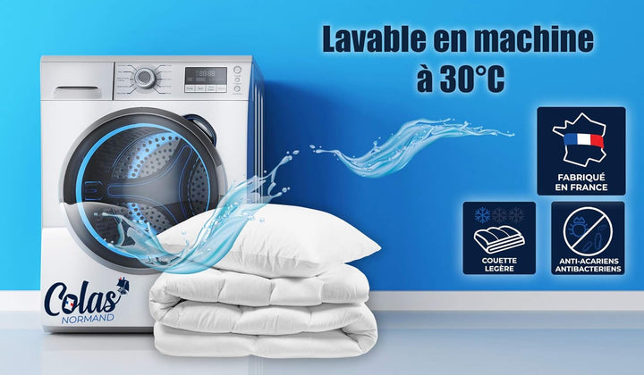 COLAS NORMAND Plapumă antiacarieni și antibacteriană, ușoară, 200 X 200 cm, efect de lungă durată, igienă perfectă, microfibră, moale și confortabilă, lavabilă, franceză, albă 53130248 Plapumi si pilote Naty Shop