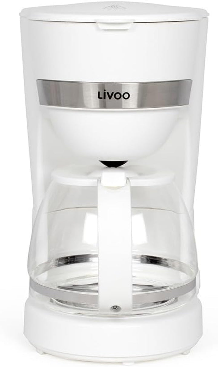 Livoo - Cafetieră electrică DOD200N - 12 cești, capacitate 1,25 L, 750 W, filtru reutilizabil, funcție de menținere la cald, Chilli Red