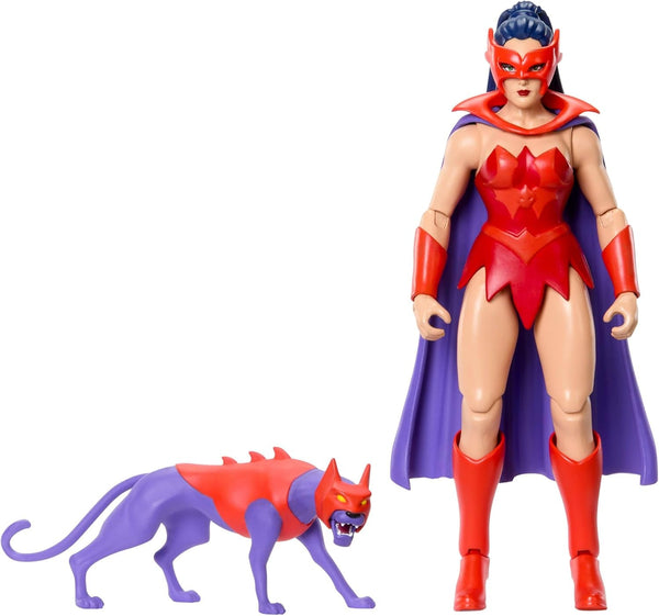 Masters of the Universe Origins Action Figure Catra din colecția de desene animate, aprox. 14 cm înălțime, eroină din serialul TV din anii 1980, prințesa puterii, design detaliat și accesoriu pentru pisică, JBM84
