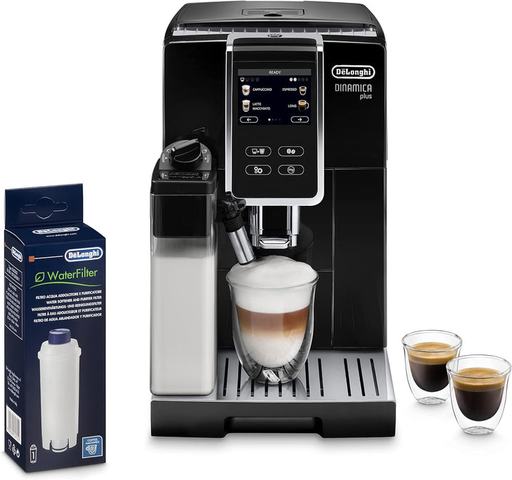 De'Longhi Dinamica plus ECAM 370.70.B Mașină automată de cafea cu sistem de lapte Lattecrema, 3.5 inch TFT negru și filtru de apă original DLSC002 Accesorii Mașini automate de cafea cu filtru de apă, alb Espressoare Besuche den De'Longhi-Store Titlu implicit