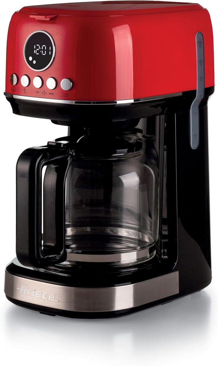 Ariete, Espressor cu Râșniță de Cafea Moderna 1318, Cafea Autentică, Filtru pentru 1 sau 2 Cești, Maxi Cappuccino, Oprire Automată, Râșniță de Cafea cu Capacitate de 250 g, Alb
