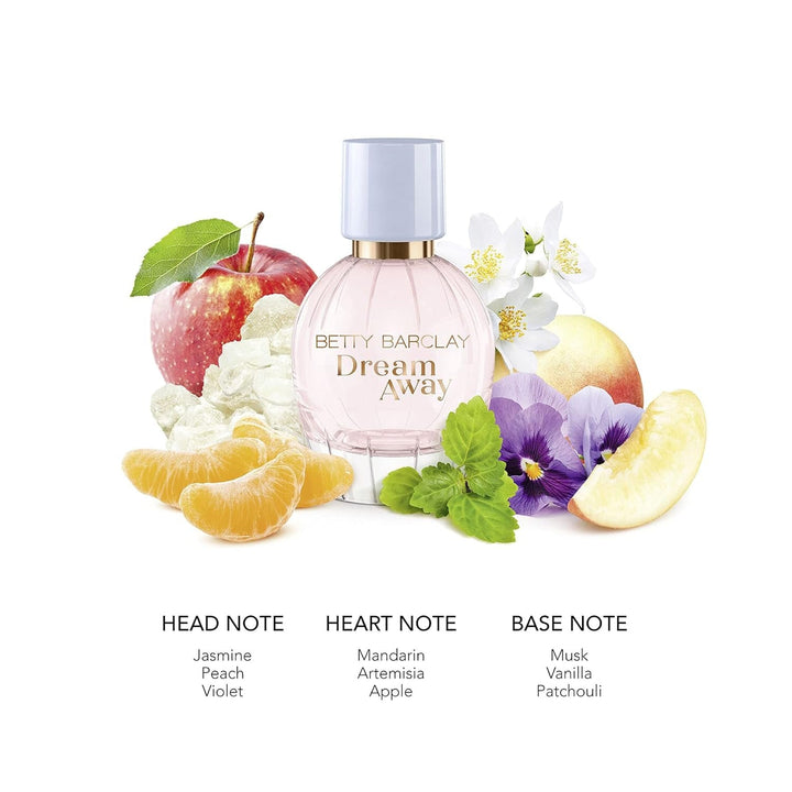 Betty Barclay® | Apă de toaletă florală - fructată - pudrată - lejeritate visătoare pentru purtătorii care își iau visele în propriile mâini | Spray natural cu vaporizator 50 ml