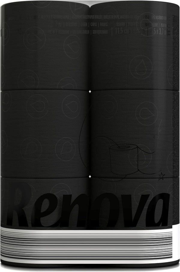 Hârtie igienică Renova Black Label de culoare neagră ( 6 role )