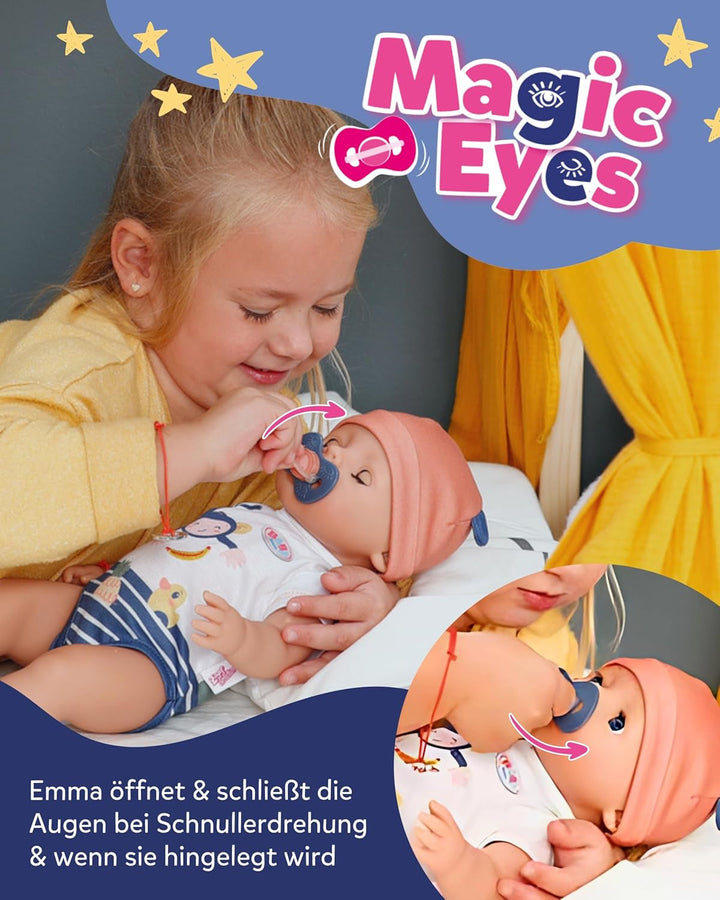 BABY Born Emma în stil junglă - Păpușă de 43 cm înălțime - 10 funcții Inclusiv accesorii și rochiță în culori unisex - Funcționează fără baterii - Potrivit pentru copii cu vârsta de 3 ani și peste