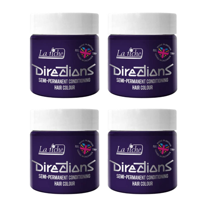 Culoare de păr semipermanentă Directions 100 ml cutie 4 pack (Pillarbox Red) Vopsea pentru par Naty Shop Deep Purple 100 Ml (pachet de 4)