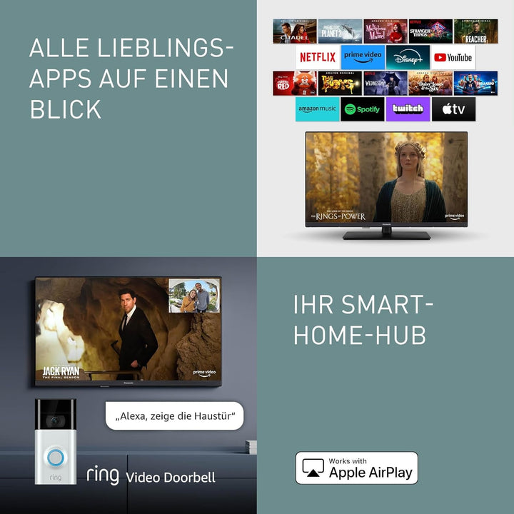 Panasonic TV-24S50AEZ, S50A Serie 24 Zoll HD LED Smart TV, 2024, Fire TV, HD Color Engine, HDR, Alexa-Sprachsteuerung, Gaming-Modus, Media Player, Für EIN Außergewöhnliches Visuelles Erlebnis